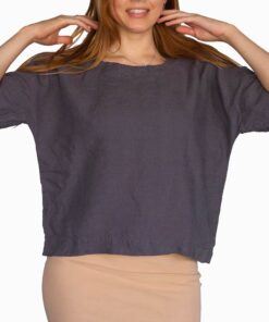 Gray Linen Basic Tee VI6