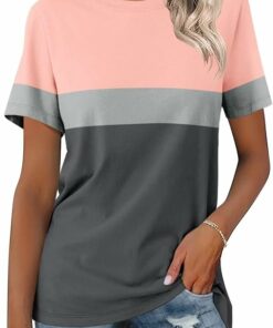 Color Block Short Sleeve Top VI18