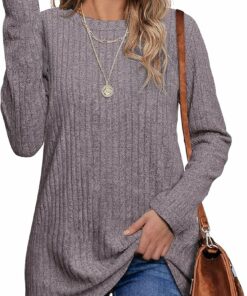 Lightweight Crew Neck Casual Tunic Top VI21